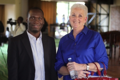 US Ambassador Deborah R Malac with Kivumbi Earnest Benjamin